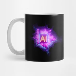 Artificial Intelligence Heart Anamorphic Illusion Mug